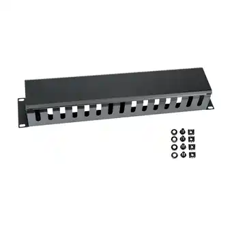 Netto Marken-Discount HMF 65452-02 Kabelmanagement mit Abdeckung für Serverschrank, 19 Zoll, 2 HE, Schwarz Angebot