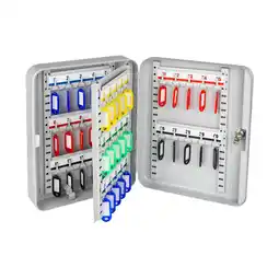 Netto Marken-Discount HMF 13040-07 Schlüsselkasten abschließbar, 40 Haken, 30 x 24 x 7,5 cm, Lichtgrau Angebot