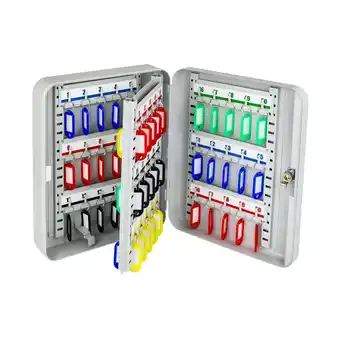 Netto Marken-Discount HMF 13060-07 Schlüsselkasten abschließbar, 60 Haken, 30 x 24 x 7,5 cm, Lichtgrau Angebot