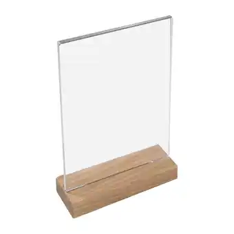 Netto Marken-Discount HMF 46944 Acryl Tischaufsteller mit Holzfuß, DIN A4 Hochformat, Glasklar Angebot