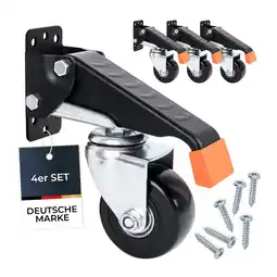 Netto Marken-Discount HMF 6750 Schwerlastrollen absenkbar für Werkbank, 4 Stück, 65 mm, bis 300 kg, Schwarz Angebot