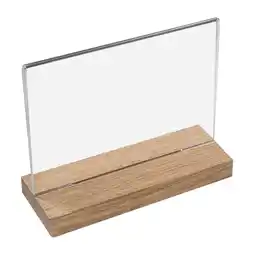 Netto Marken-Discount HMF 46945 Acryl Tischaufsteller mit Holzfuß, DIN A4 Querformat, Glasklar Angebot