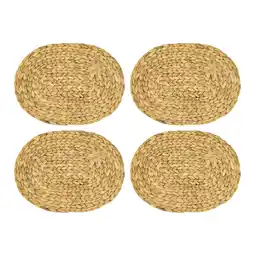 Netto Marken-Discount HMF Tischset oval geflochten aus Wasserhyazinthe, Platzset abwaschbar 4er Set 40 x 30 cm Angebot