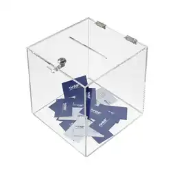 Netto Marken-Discount HMF 46917 Acryl Spendenbox mit Schloss, 25 x 25 x 25 cm, DIN A5, Transparent Angebot