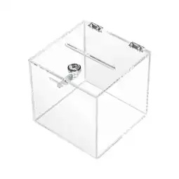 Netto Marken-Discount HMF 46919 Acryl Spendenbox mit Schloss, 15 x 15 x 15 cm, DIN A6, Transparent Angebot