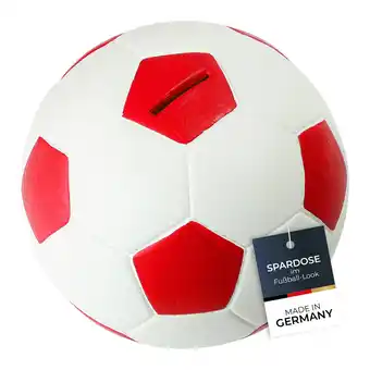 Netto Marken-Discount HMF 4790-03 Spardose Fußball Lederoptik 15 cm Durchmesser, Rot Weiß Angebot