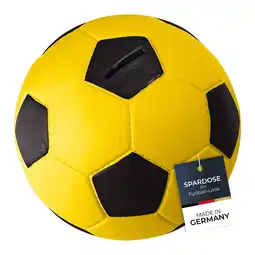 Netto Marken-Discount HMF 4790-17 Spardose Fußball Lederoptik 15 cm Durchmesser, Schwarz Gelb Angebot