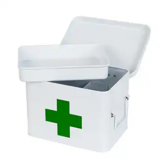 Netto Marken-Discount HMF 1771-21CM-01 Hausapotheke aus Metall zur Medikamenten Aufbewahrung, 22,5 x 16,5 x 15,5 cm, Weiß Angebot