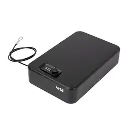 Netto Marken-Discount HMF 316-02 Sicherheitsbox mit Zahlenschloss und Sicherungskabel, 29 x 19 x 6,5 cm , Schwarz Angebot
