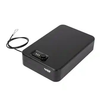 Netto Marken-Discount HMF 316-02 Sicherheitsbox mit Zahlenschloss und Sicherungskabel, 29 x 19 x 6,5 cm , Schwarz Angebot