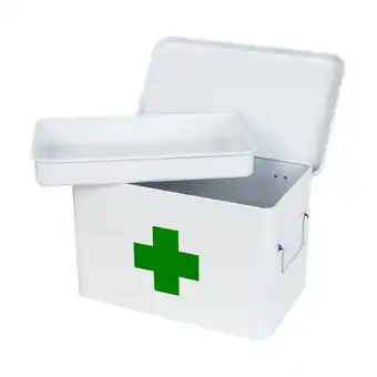 Netto Marken-Discount HMF 1771-31CM-01 Hausapotheke aus Metall zur Medikamenten Aufbewahrung, 32,5 x 20 x 20,5 cm, Weiß Angebot