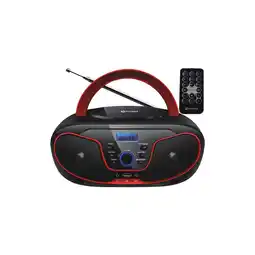 Netto Marken-Discount Cyberlux CD-Player Radio mit Fernbedienung CD/MP3 USB AUX-In rot Angebot
