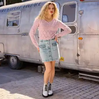 NKD Damen-Denim-Rock mit Knöpfen Angebot