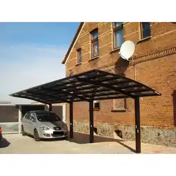 toom Baumarkt Ximax Doppelcarport 'Portoforte Typ 80 Tandem' Aluminium mattbraun 270 x 983 x 298 cm Angebot