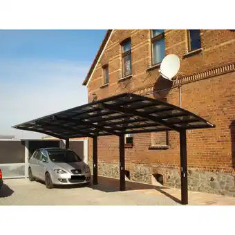 toom Baumarkt Ximax Doppelcarport 'Portoforte Typ 80 Tandem' Aluminium mattbraun 270 x 983 x 298 cm Angebot