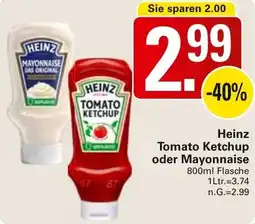 WEZ Heinz Tomato Ketchup oder Mayonnaise Angebot