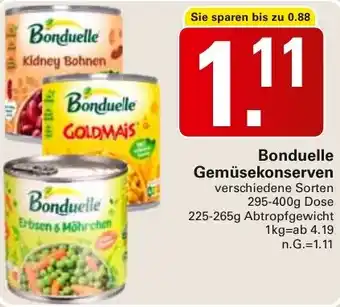 WEZ Bonduelle Gemüsekonserven Angebot