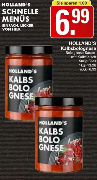 WEZ HOLLAND'S Kalbsbolognese Angebot