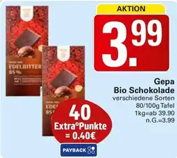 WEZ Gepa Bio Schokolade Angebot