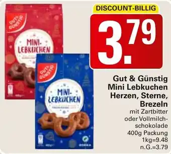 WEZ Gut & Günstig Mini Lebkuchen Herzen, Sterne, Brezeln Angebot