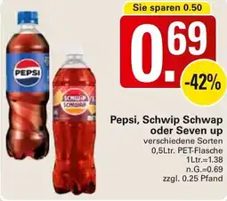 WEZ Pepsi, Schwip Schwap oder Seven up Angebot