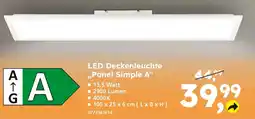 Globus Baumarkt LED Deckenleuchte „Panel Simple A" Angebot