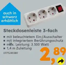 Globus Baumarkt Steckdosenleiste 3-fach Angebot