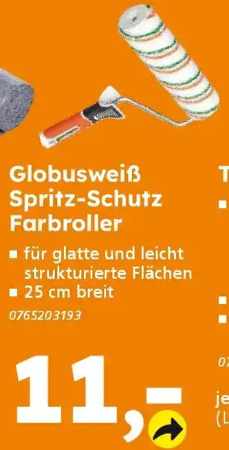 Globus Baumarkt Globusweiẞ Spritz-Schutz Farbroller Angebot