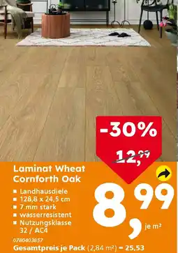 Globus Baumarkt Laminat Wheat Cornforth Oak Angebot