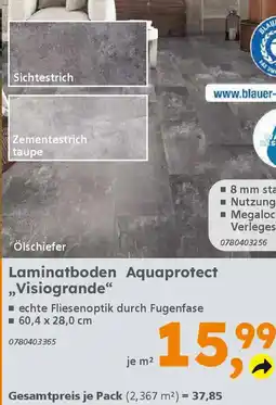 Globus Baumarkt Laminatboden Aquaprotect ,,Visiogrande" Angebot