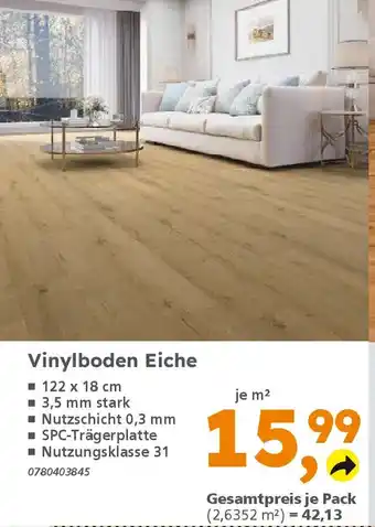 Globus Baumarkt Vinylboden Eiche Angebot