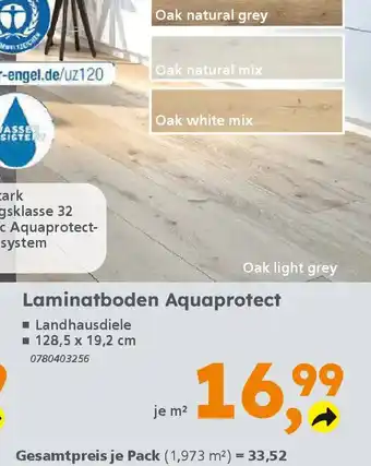 Globus Baumarkt Laminatboden Aquaprotect Angebot