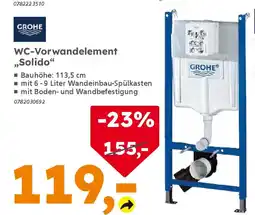 Globus Baumarkt GROHE WC-Vorwandelement ,,Solido" Angebot