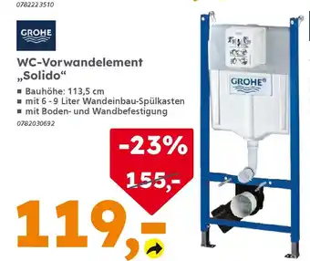 Globus Baumarkt GROHE WC-Vorwandelement ,,Solido" Angebot