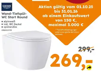 Globus Baumarkt GROHE Wand-Tiefspül- WC Start Round Angebot