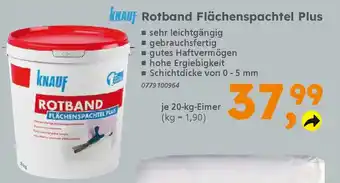 Globus Baumarkt KNAUF Rotband Flächenspachtel Plus Angebot