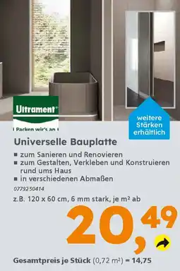Globus Baumarkt Ultrament Universelle Bauplatte Angebot