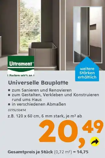 Globus Baumarkt Ultrament Universelle Bauplatte Angebot