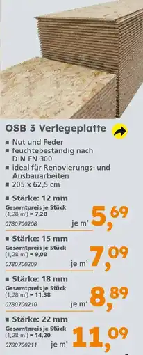 Globus Baumarkt OSB 3 Verlegeplatte Angebot