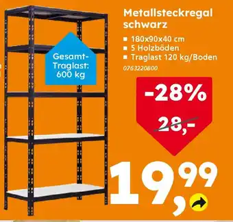 Globus Baumarkt Metallsteckregal schwarz Angebot