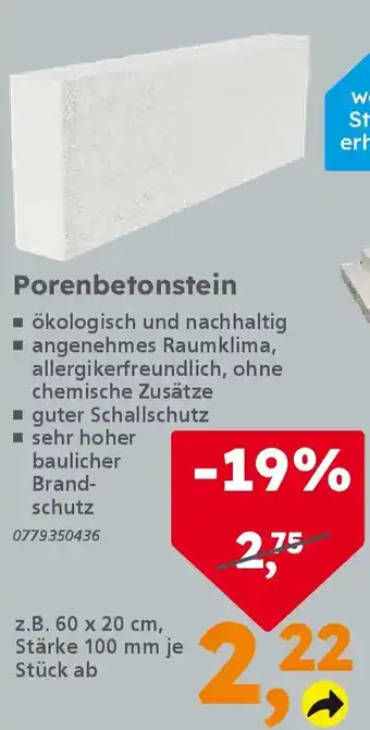 Globus Baumarkt Porenbetonstein Angebot