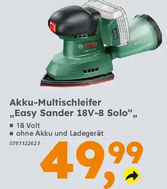 Globus Baumarkt BOSCH Akku-Multischleifer „Easy Sander 18V-8 Solo",, Angebot
