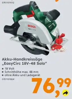Globus Baumarkt BOSCH Akku-Handkreissäge ,,EasyCirc 18V-48 Solo" Angebot
