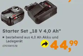 Globus Baumarkt BOSCH Starter Set „,18 V 4,0 Ah❝ Angebot
