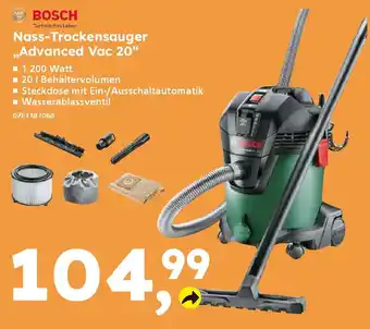 Globus Baumarkt BOSCH Nass-Trockensauger ,,Advanced Vac 20" Angebot