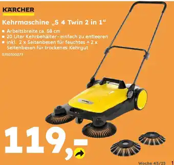 Globus Baumarkt KARCHER Kehrmaschine „S 4 Twin 2 in 1" Angebot