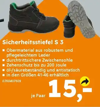 Globus Baumarkt Sicherheitsstiefel S 3 Angebot
