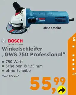 Globus Baumarkt BOSCH Winkelschleifer ,,GWS 750 Professional❝ Angebot