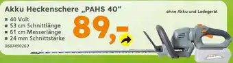 Globus Baumarkt PRIMASTER Akku Heckenschere „,PAHS 40" Angebot