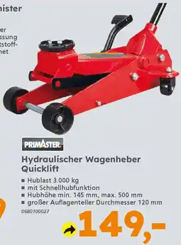 Globus Baumarkt PRIMASTER Hydraulischer Wagenheber Quicklift Angebot